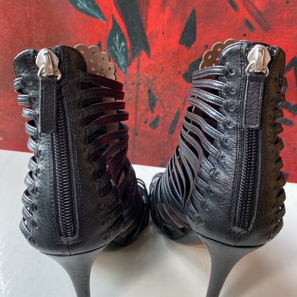 Made in Italy Tabitha Simmons Skyhigh Gladiator cage stiletto heels - 37 1/2 - Picture 9 of 17